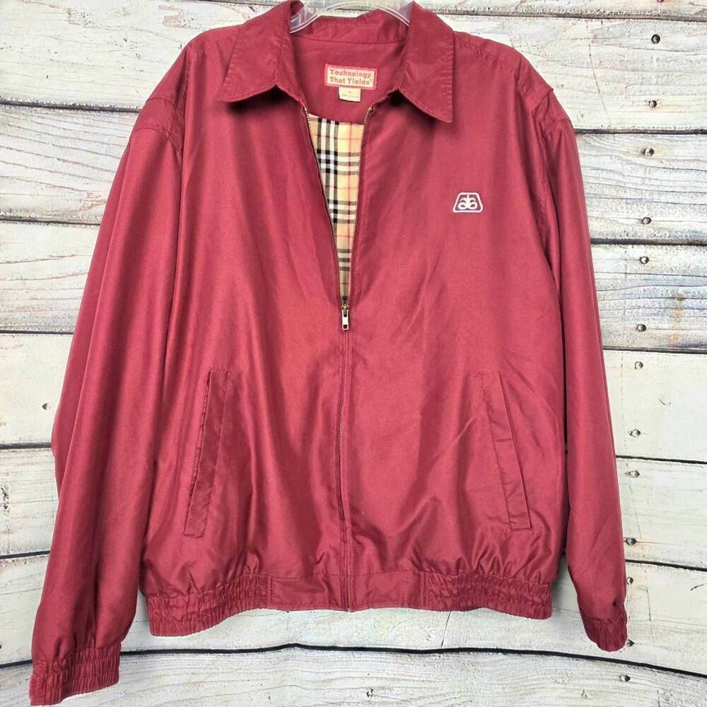 Pioneer Seed Technology That Yields Jacket Burgundy Plaid Lined XL